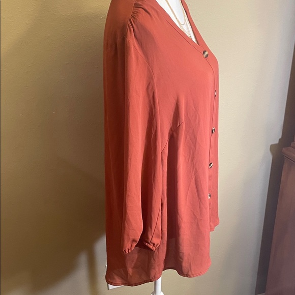 Maurices Terracotta Button-Up Blouse - Picture 9 of 9